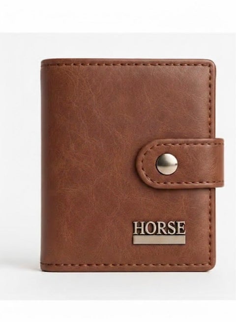 High-quality leather card holder and wallet with snap closure from HORSE Imperia - Modern and practical design - 222